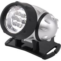 LED Hoofdlamp - Aigi Heady - Waterdicht - 20 Meter - Kantelbaar - 7 LED's - 0.54W - Zilver | Vervangt 6W - thumbnail