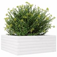 VidaXL Plantenbak 60x60x23 cm massief grenenhout wit - thumbnail