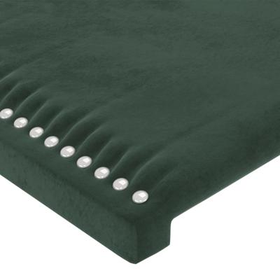Hoofdbord met randen 183x16x118/128 cm fluweel donkergroen - thumbnail