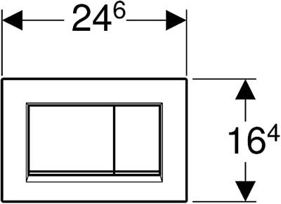 Geberit Sigma 20 (ex Sigma 30) bedieningspaneel mat wit/chroom voor Sigma reservoirs 8cm (UP720) en 12cm (UP320)