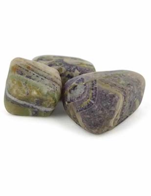 Charoiet B-kwaliteit trommelstenen licht paars wit/geel 50 gr