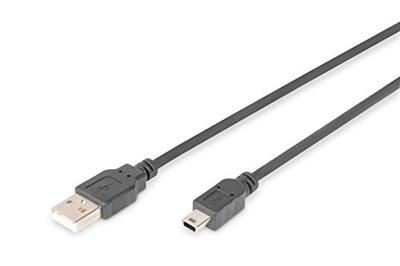 Digitus AK-300108-010-S USB-kabel USB 2.0 USB-A stekker, USB-mini-B stekker 1.00 m Zwart Met OTG-functie Digitus AK-300108-010-S USB-kabel USB 2.0 USB-A stekker, USB-mini-B stekker 1.00 m Zwart Met OTG-functie
