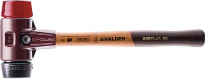 Halder Kunststofhamer | lengte 405 mm kop d. 60 mm | middelhard/hard hout | rubber zwart/plastic rood | 1 stuk - 3026.060 3026.060