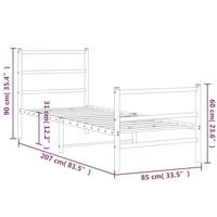 Bedframe met hoofd- en voeteneindemetaal wit 80x200 cm - thumbnail