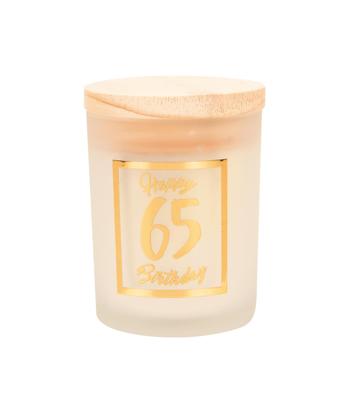 Paperdreams Geurkaars klein goud/wit - 65 jaar
