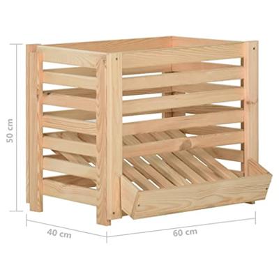 VidaXL Aardappelkist 60x40x50 cm massief grenenhout