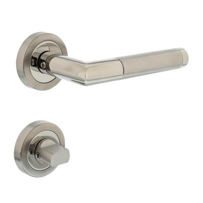 Deurkruk hoek 90 + rozet + WC8mm chroom/mat nikkel ATP