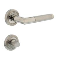 Deurkruk hoek 90 + rozet + WC8mm chroom/mat nikkel ATP - thumbnail