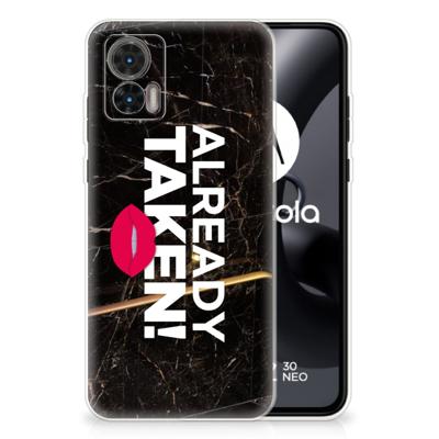 Motorola Edge 30 Neo | Siliconen hoesje | met naam Already Taken Black