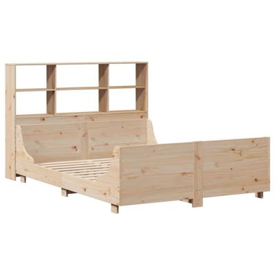 Bed met boekenkast zonder matras massief hout 140x200 cm - thumbnail