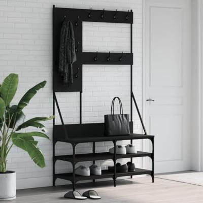 VidaXL Kledingrek met schoenenrek 100x40x184 cm zwart