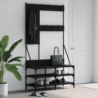 VidaXL Kledingrek met schoenenrek 100x40x184 cm zwart - thumbnail