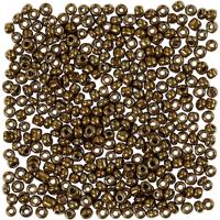 Creativ Company Rocailles, d 3 mm, afm 8/0, gatgrootte 0,6-1,0 mm, brons, 25 gr/ 1 doos - thumbnail