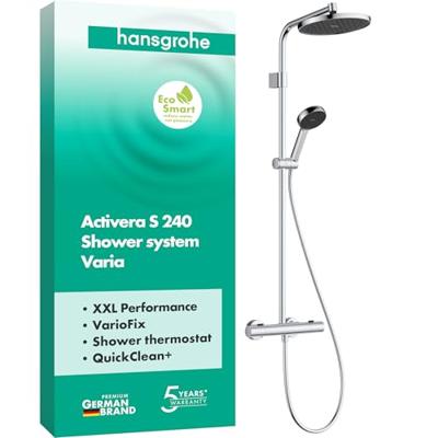 hansgrohe Activera S Showerpipe 240 - 1jet - EcoSmart met Ecostat Fine Varia - chroom 28078000