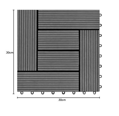Terrastegels 11 stuks 30 x 30 cm WPC 1 m2 (grijs)