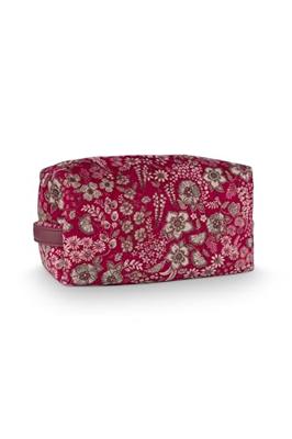 Pip Studio Pip Studio Coco Cosmetic Bag Medium Quilted Daisy Dreams Red 21.5x10x10.5cm