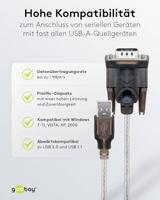 Goobay Serieel Adapterkabel [1x USB-A-stekker - 1x D-sub stekker 9-polig] Goobay 95435 USBA auf D Sub RS232 Stecker 9 pol USB seriell RS232 Konverter 1,5m 1.5 - thumbnail