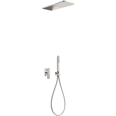 Regendouche set Tres Loft | Inbouw | Mengkraan | 2-weg | Vierkant | RVS look