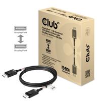 Club 3D displayport 2.1 vesa dp80 gecertificeerde kabel male-male (zwart, 1,2 meter, 4k 240hz, 8k 60hz, 80gbps) - thumbnail