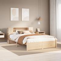 Bed met boekenkast zonder matras massief grenenhout 160x200 cm - thumbnail