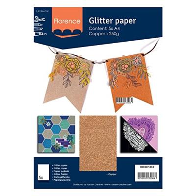 Florence • glitterpapier 250g a4 koper 5x