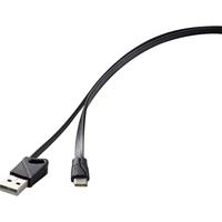 Renkforce USB-kabel USB 2.0 USB-A stekker, USB-C stekker 1.00 m Zwart RF-3376014 - thumbnail