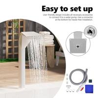 Zwembadfontein 50x30x90 cm roestvrij staal zilverkleurig - thumbnail