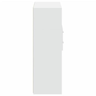 Hoge kast 80x42,5x124 cm bewerkt hout wit