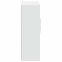 Hoge kast 80x42,5x124 cm bewerkt hout wit - thumbnail