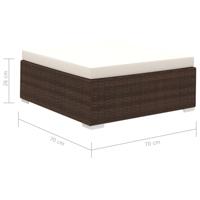 8-delige Loungeset met kussens poly rattan bruin - thumbnail