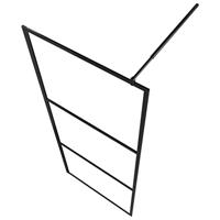 Inloopdouchewand transparant 90x195 cm ESG-glas zwart - thumbnail