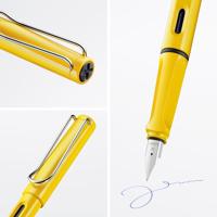 Kalligrafiepen Lamy Safari 018M Geel Blauw - thumbnail