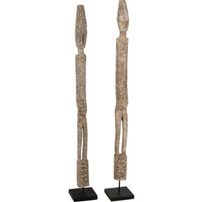 J-Line figuur op voet kali albasia 120 cm 2 assorti | 2 stuks