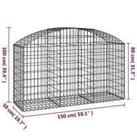 VidaXL Schanskorf gewelfd 150x50x80/100 cm gegalvaniseerd ijzer - thumbnail