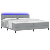 Boxspringbed met matras en LED stof lichtgrijs 200x200 cm - thumbnail