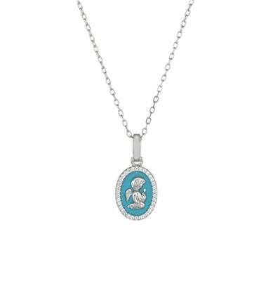Ketting Dames Amen CLANSMBPE Blauw Zilverkleurig