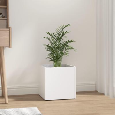 VidaXL Plantenbak 40x40x40 cm bewerkt hout wit VidaXL Plantenbak 40x40x40 cm bewerkt hout wit