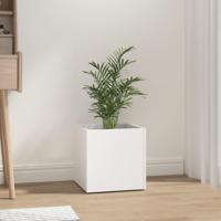 VidaXL Plantenbak 40x40x40 cm bewerkt hout wit - thumbnail