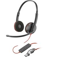 HP Poly Blackwire C3220 Over Ear headset Kabel Stereo Zwart Headset, Volumeregeling, Microfoon uitschakelbaar (mute) Computer - thumbnail