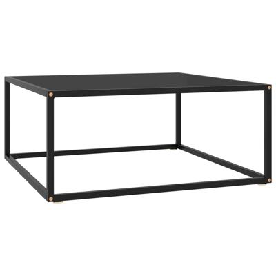 Salontafel met zwart glas 80x80x35 cm zwart Salontafel met zwart glas 80x80x35 cm zwart