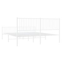 Bedframe met hoofd- en voeteneinde metaal wit 193x203 cm - thumbnail