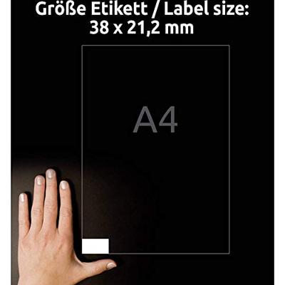 Avery-Zweckform 3666 Universele etiketten 38 x 21.2 mm Papier Wit 6500 stuk(s) Permanent hechtend Inkjet, Laser (zwart/wit), Laser (kleur), Kopiëren
