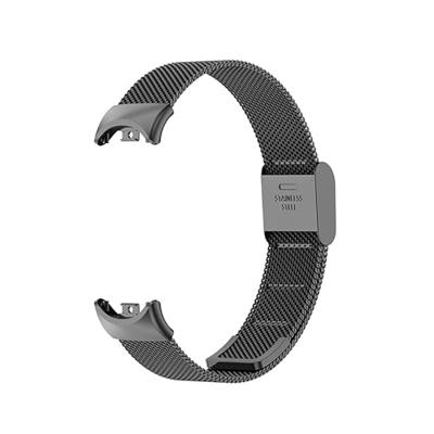 By Qubix - Milanese bandje - Zwart - Compatible met Xiaomi Smart Band 8 & 9 - Compatible Xiaomi bandje