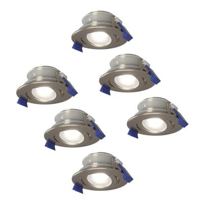 Set van 6 Lima LED inbouwspots - 4 Watt 345 Lumen - 6500K daglicht wit - GU10 - Dimbaar - Rond - Kantelbaar - IP65 Waterdicht - RVS - Voor binnen, buiten en badkamer