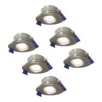 Set van 6 Lima LED inbouwspots - 4 Watt 345 Lumen - 6500K daglicht wit - GU10 - Dimbaar - Rond - Kantelbaar - IP65 Waterdicht - RVS - Voor binnen, buiten en badkamer - thumbnail