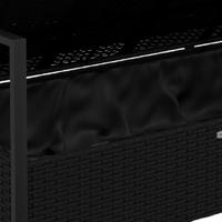 Tuinbank 2-zits met kussens poly rattan zwart - thumbnail