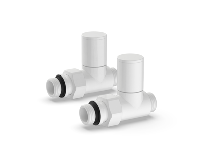 Aansluitset Zijaansluiting Radiator Plieger Valvola Recht Wit