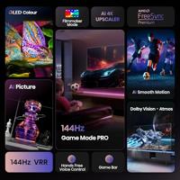Hisense 85U7Q TV 85 inch, 4K mini led ULED, Smart TV, Hi-View AI Engine, 144 Hz Game Mode Pro, FreeSync Premium, ingebouwde subwoofer, Dolby Vision IQ Atmos, Airplay, spraakherkenning [2025] - thumbnail