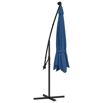 VidaXL Zweefparasol met led-verlichting 350 cm azuurblauw