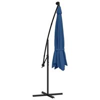 VidaXL Zweefparasol met led-verlichting 350 cm azuurblauw - thumbnail